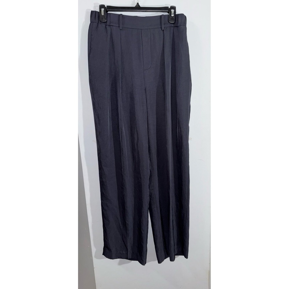 Vince navy Blue high waisted wide leg loose‎ fit trousers pants size medium